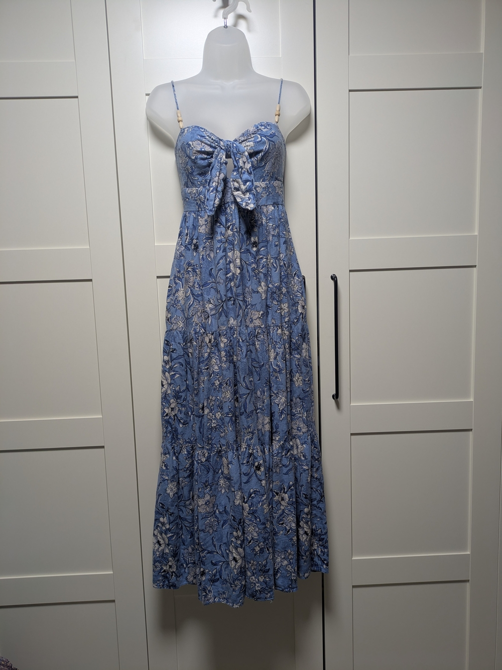 Sky Blue Floral Boho Cottagecore Maxi Dress House Of Harlow 1960 XS